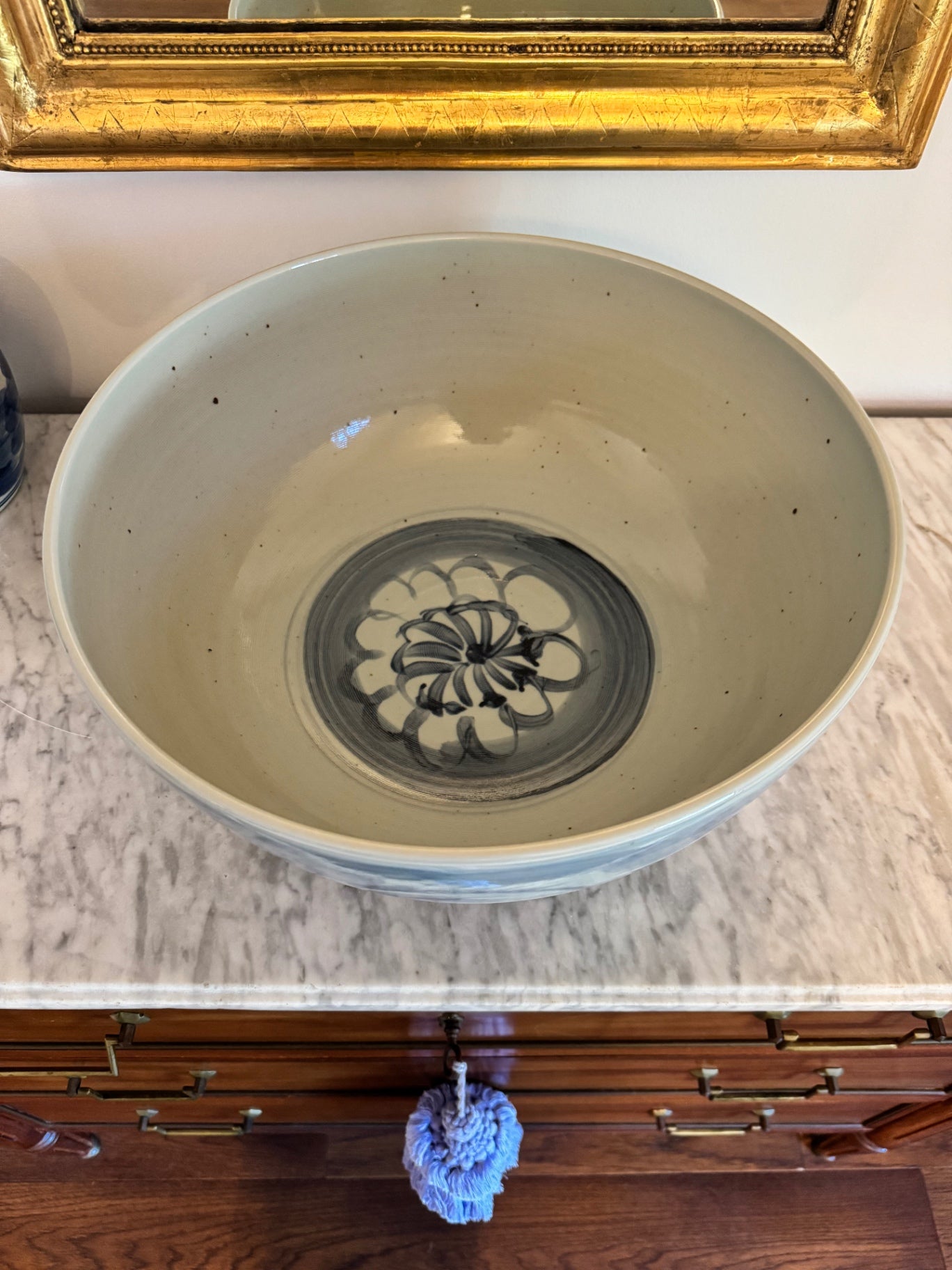 Blue & White Twisted Flower Porcelain Bowl