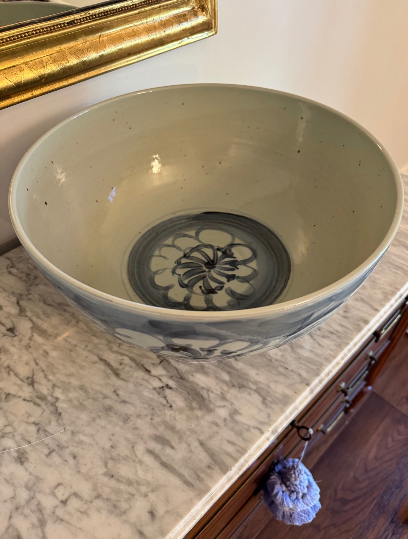 Blue & White Twisted Flower Porcelain Bowl