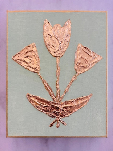 "Golden Tulip Pistachio" by Tealy Hewgley/Deceaux Art, Canvas, 8x10