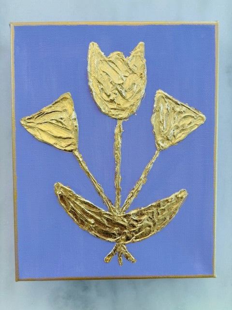 "Golden Tulip Light Violet" by Tealy Hewgley/Deceaux Art, Canvas, 8x10