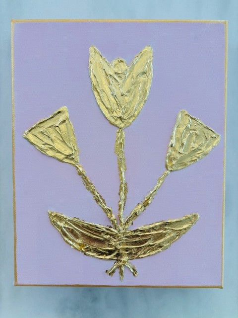 "Golden Tulip Pink Rose" by Tealy Hewgley/Deceaux Art, Canvas, 8x10