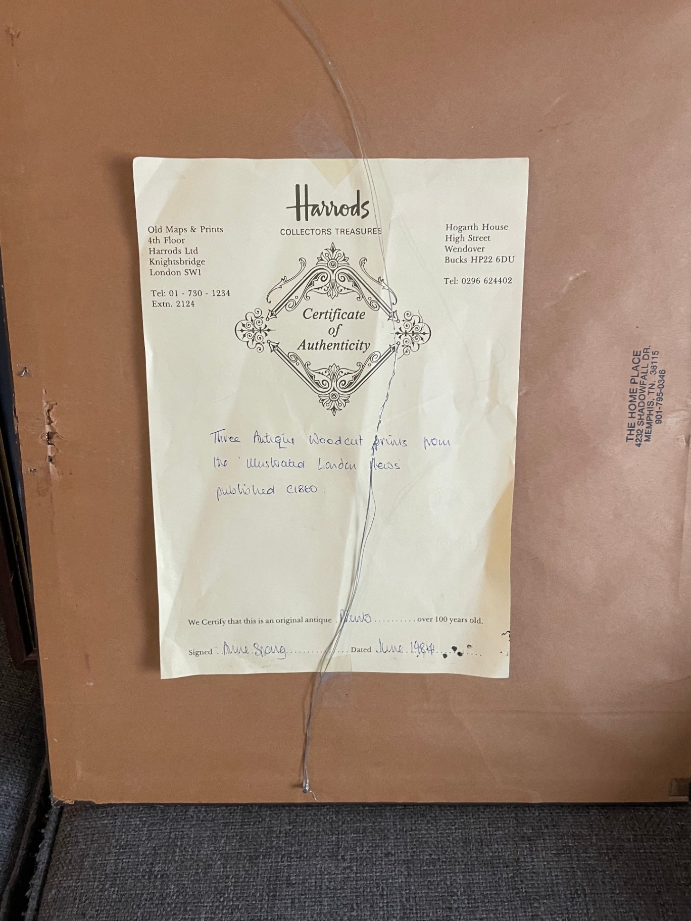 Edwin Weedon WoodCut Print (1860s) Artwork Cream/Beige