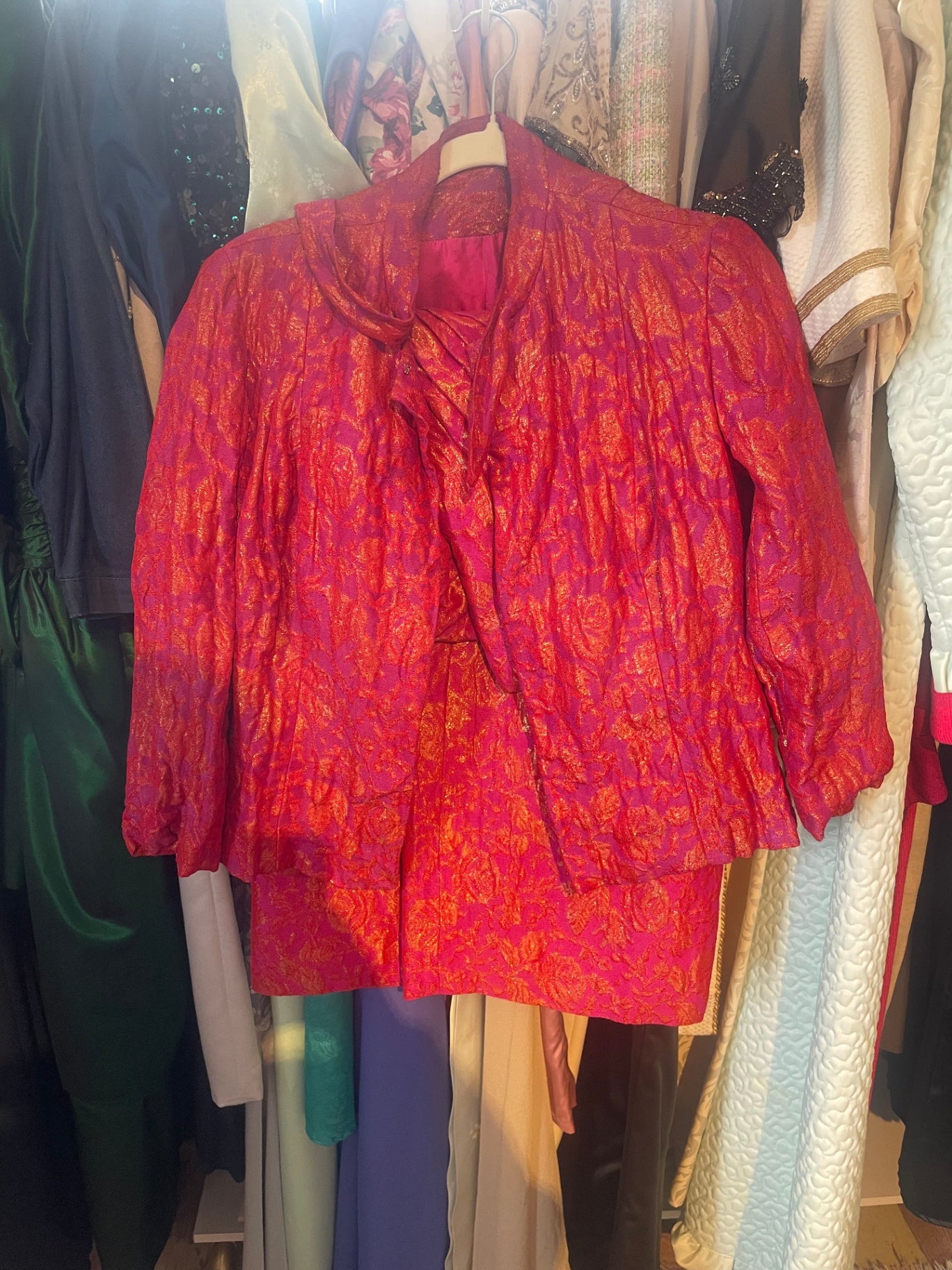 Pink Brocade Suit