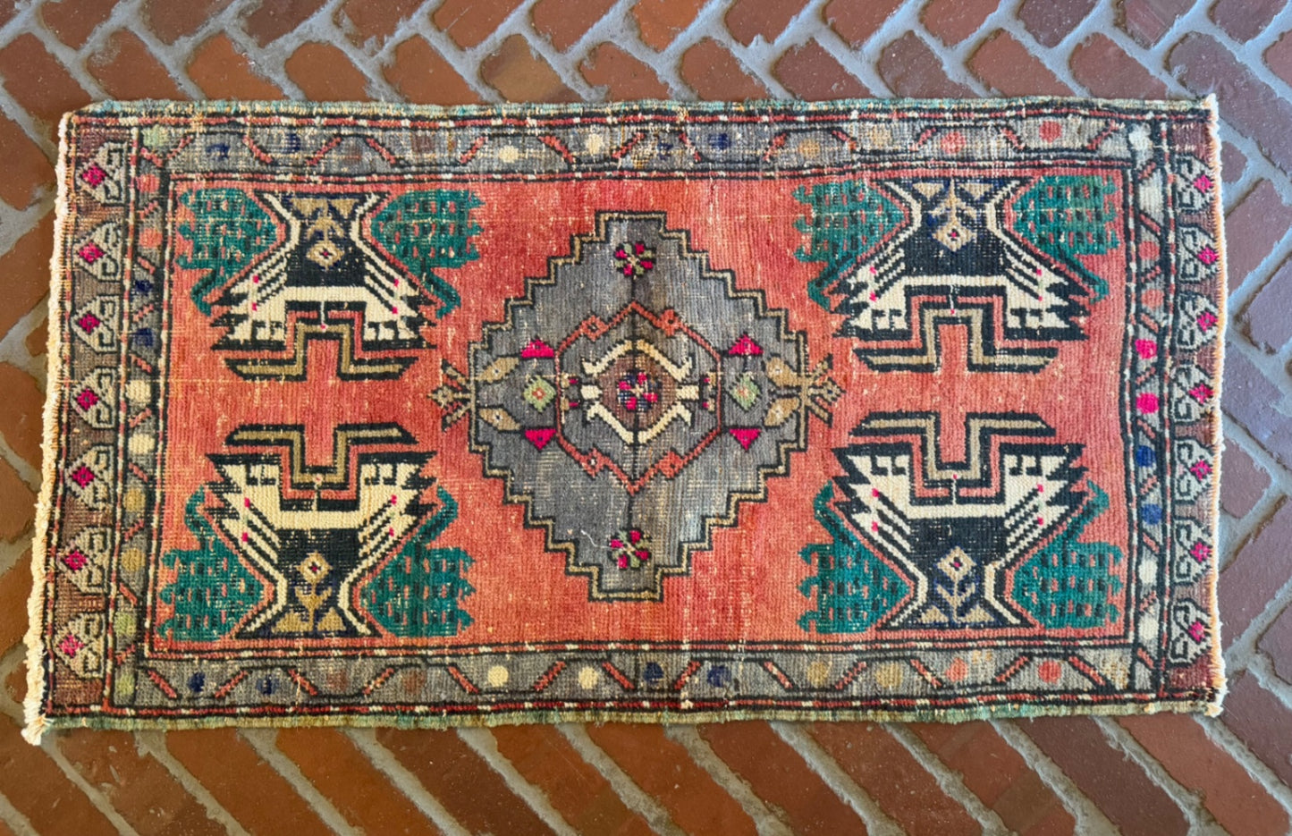Vintage Turkish Rug 3’4” x 1’9”
