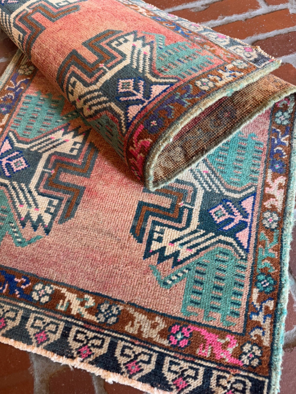 Vintage Turkish Rug 3’7” x 1’8”