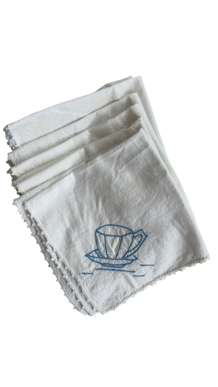 teacup napkins - set of 6