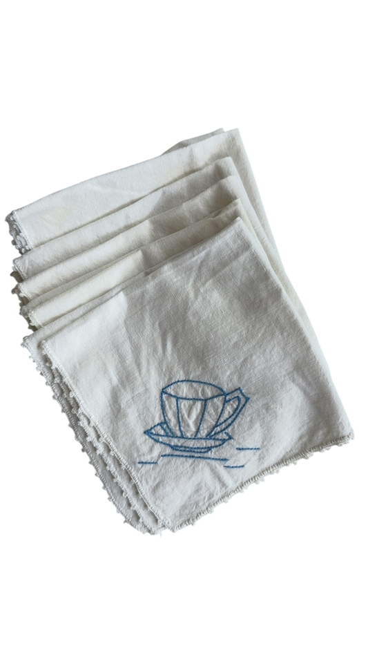 teacup napkins - set of 6