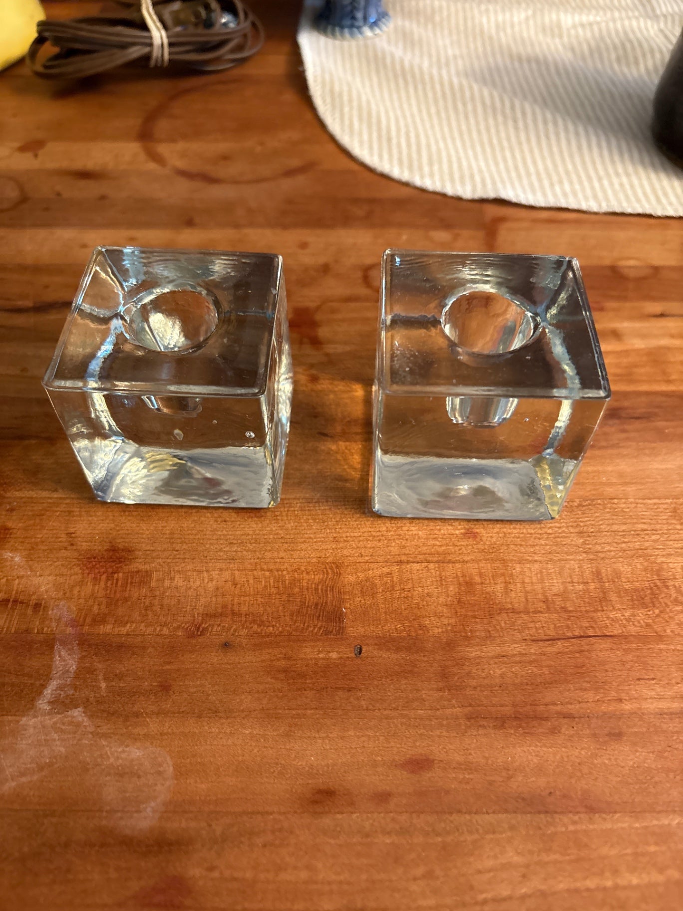 Small Glass Candlestick Holders