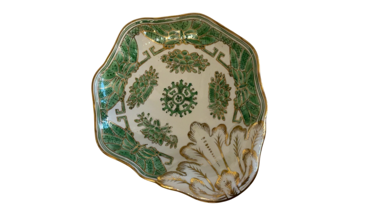 Vintage Green Chinoiserie Dish