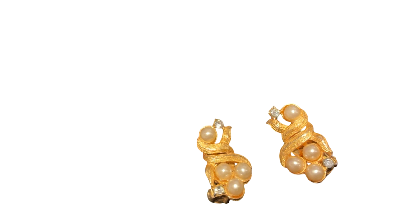 Gold & Pearl Clip-on Earrings