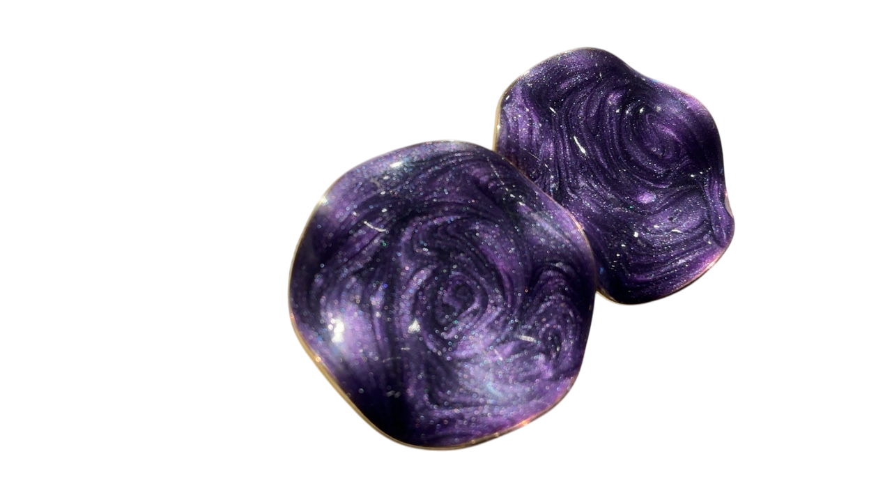 Purple Vintage Enamel Earrings