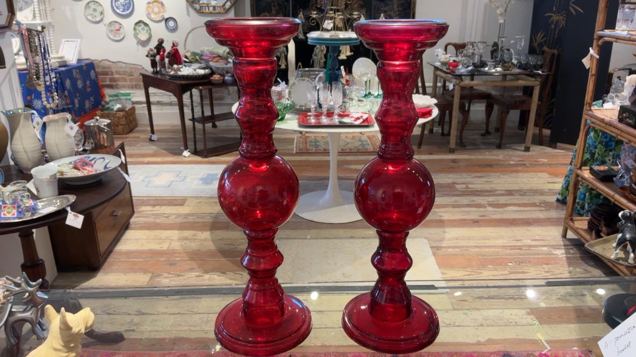 Pair of Red Candlesticks