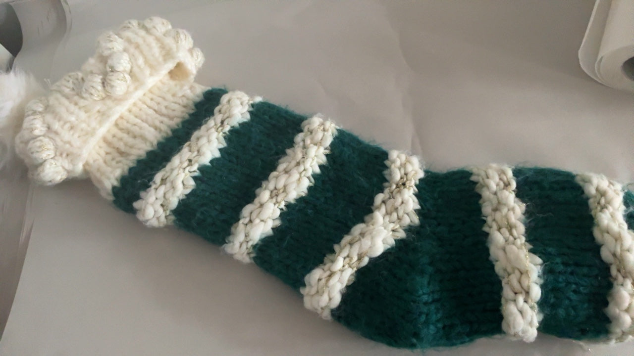 Green and White Stocking