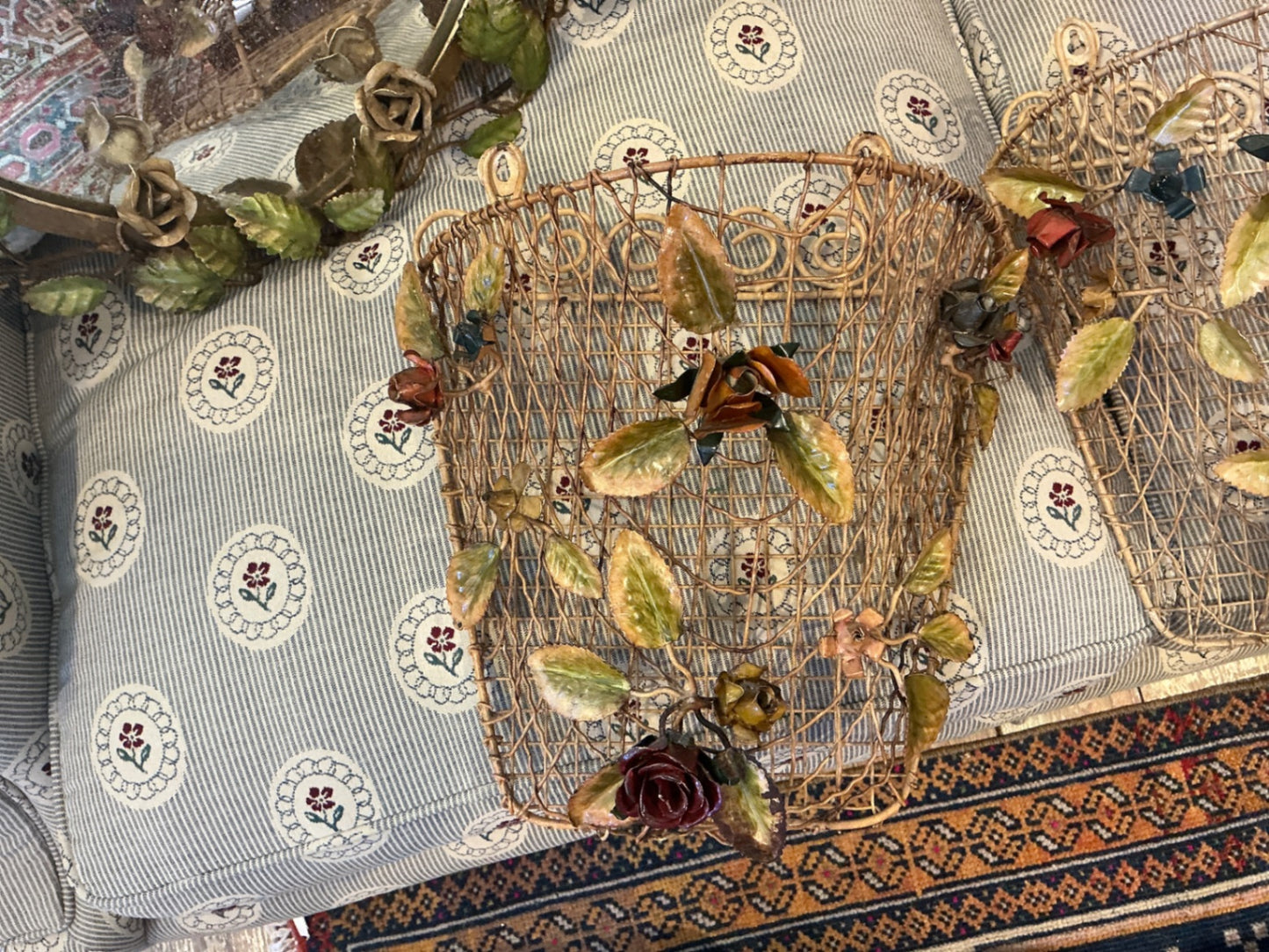 Woven Floral Wall Basket