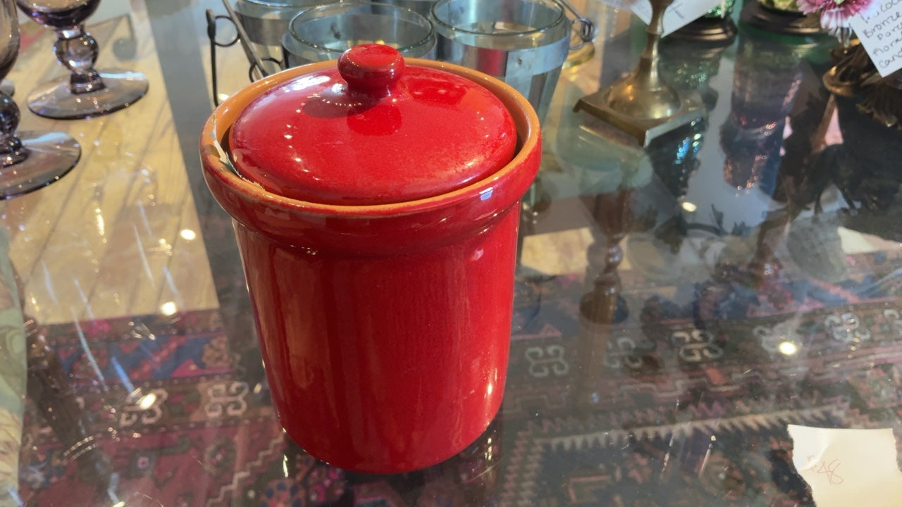 Ceramic Red Canister