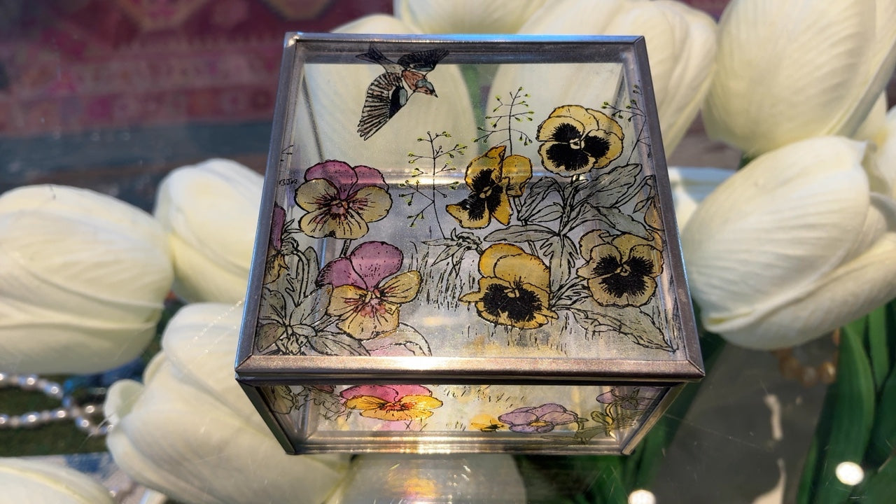 Pansy Glass Box