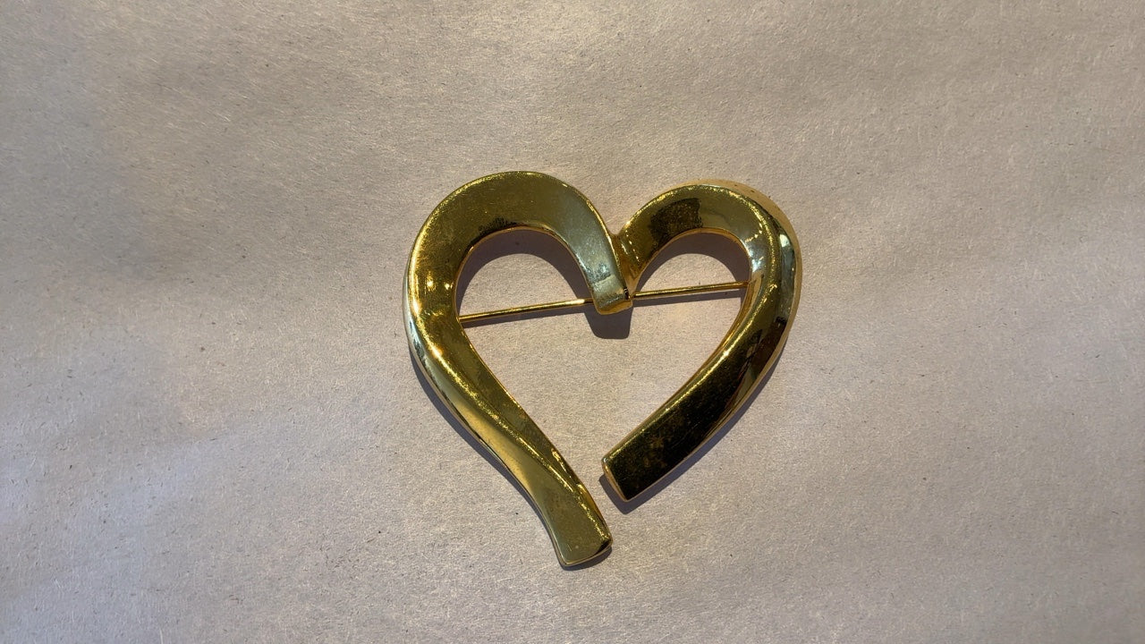 Gold Heart Broach