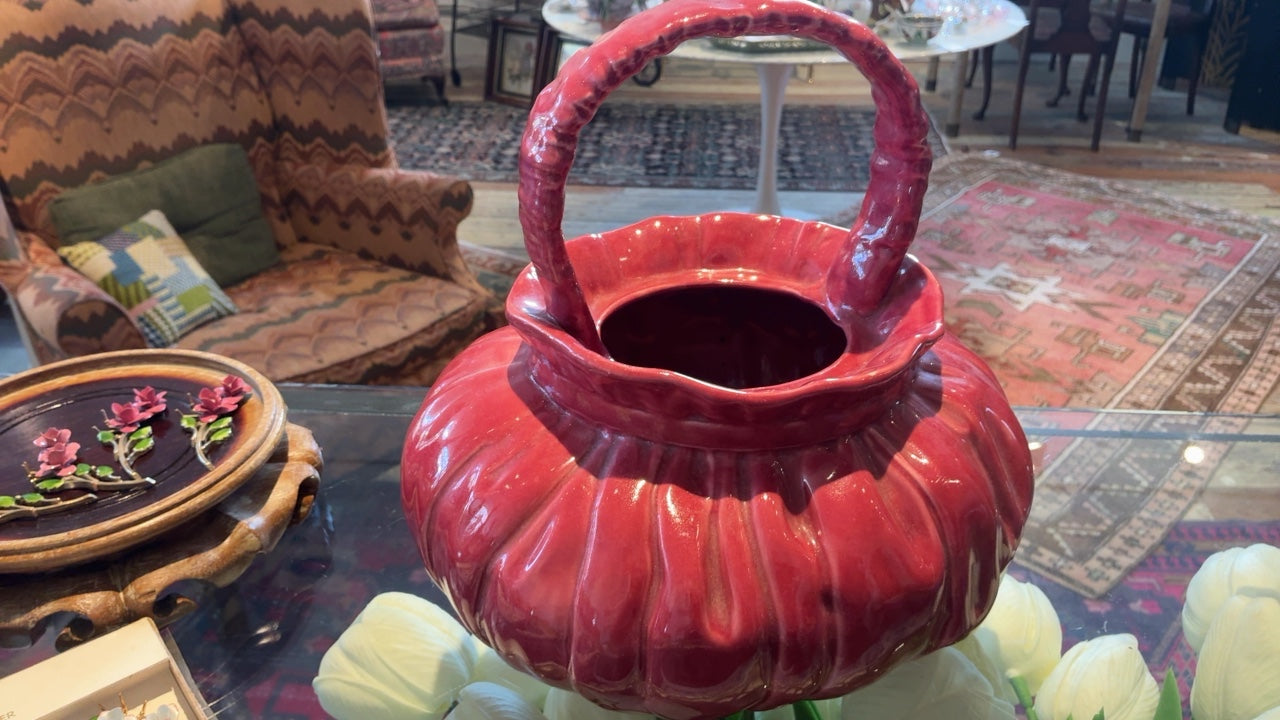 Red Ceramic Basket