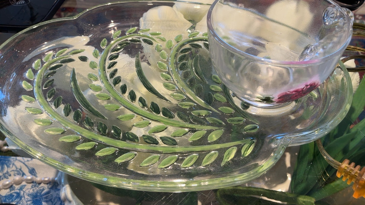 Hand Painted Plate and Tea set (8)