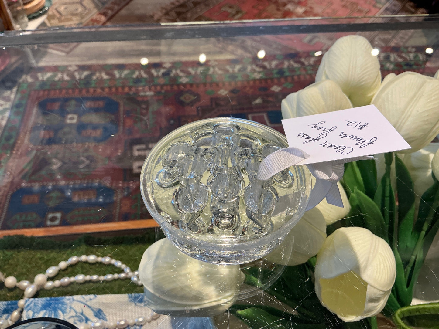 Clear Glass Flower Frog