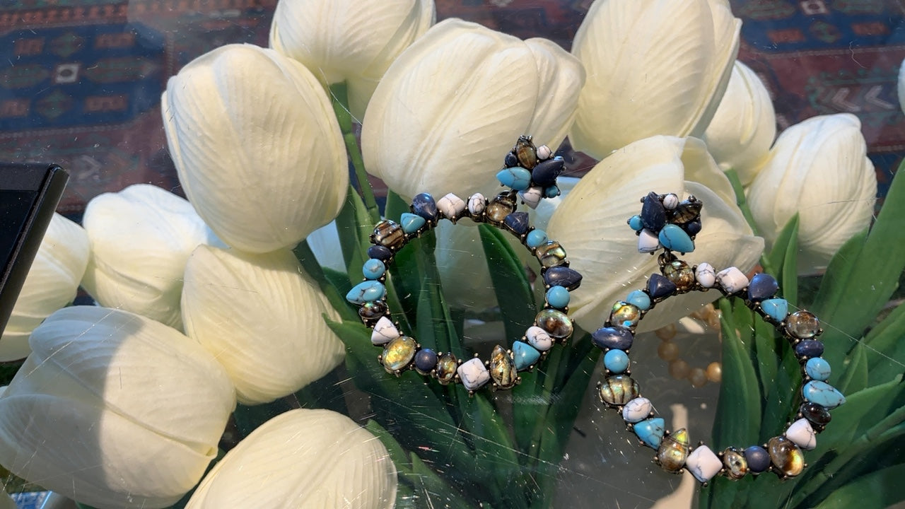 Blue Beaded Earrings