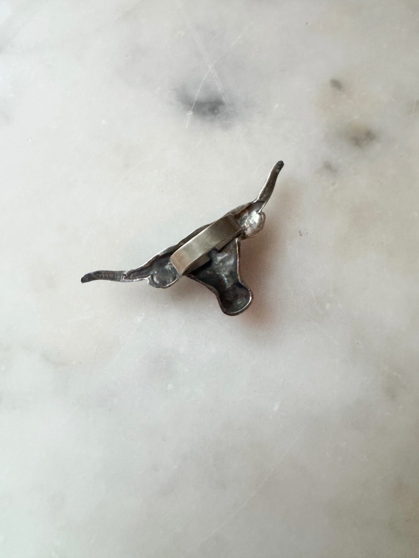 Vintage Sterling Silver Bolo Tie Cow Head