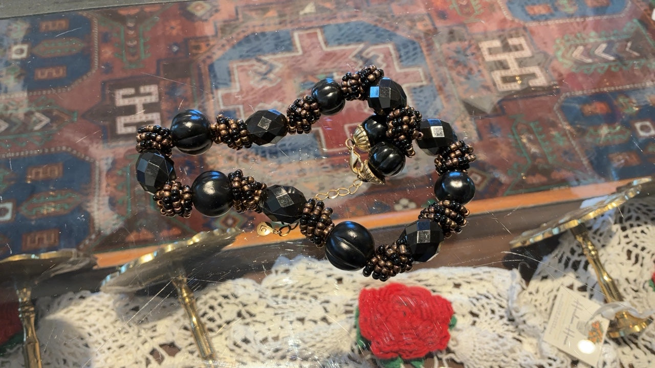 Black Beaded Necklace