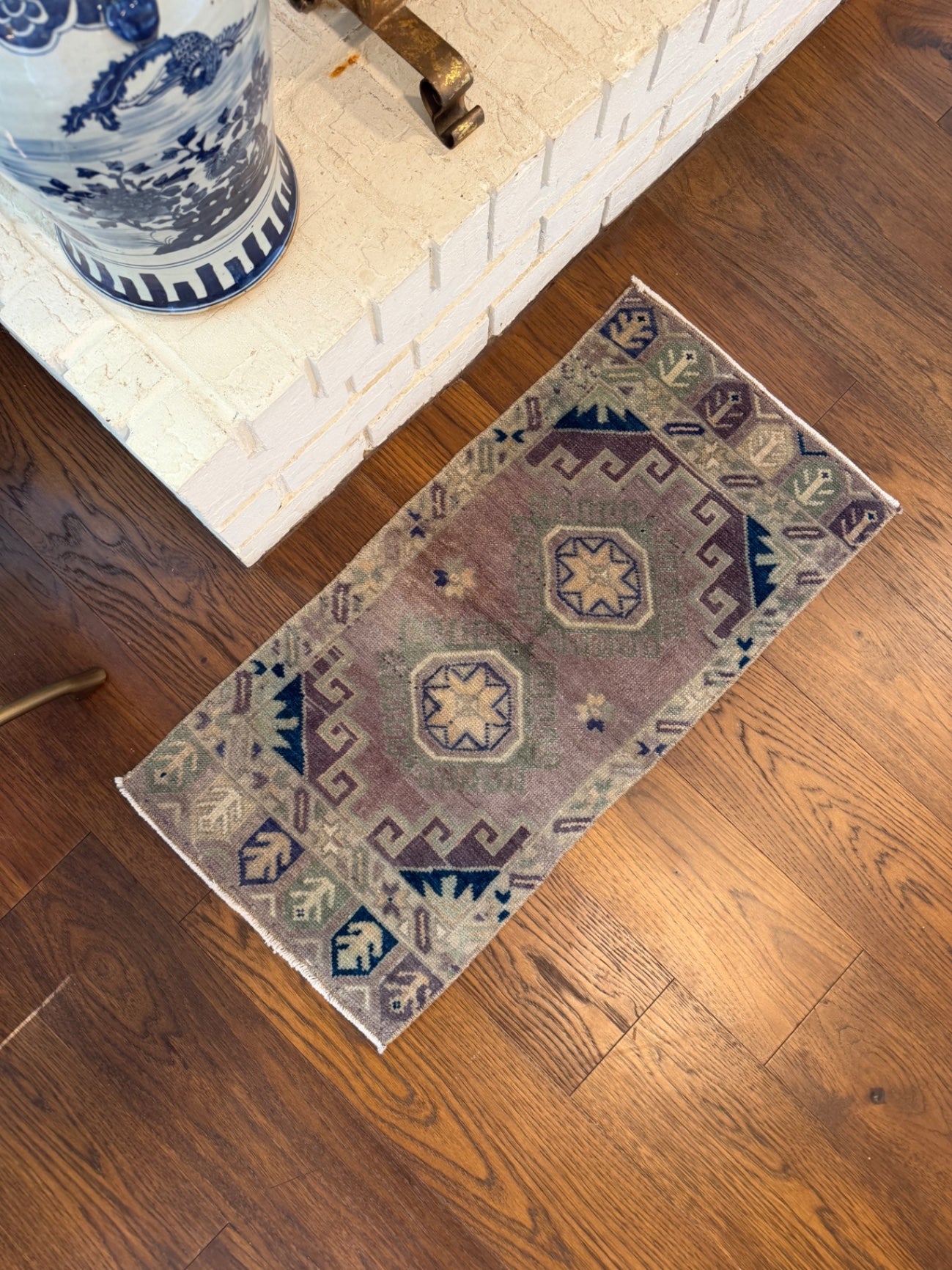 Vintage mini rug, 3' x 1'6"