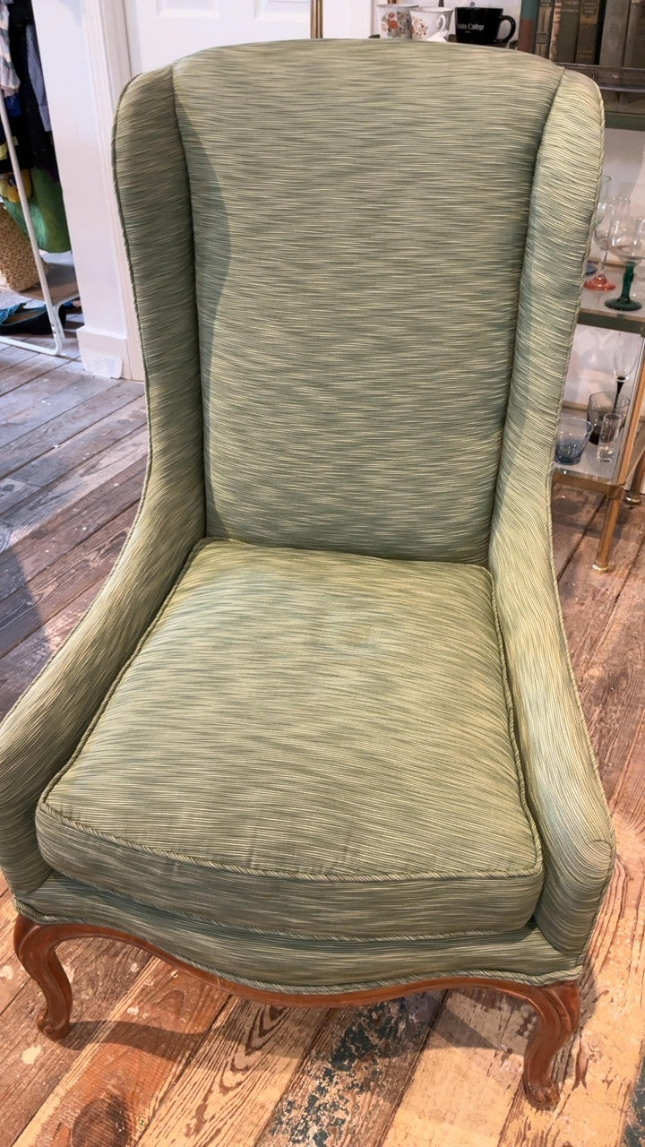 Green Armless Wingback Chair