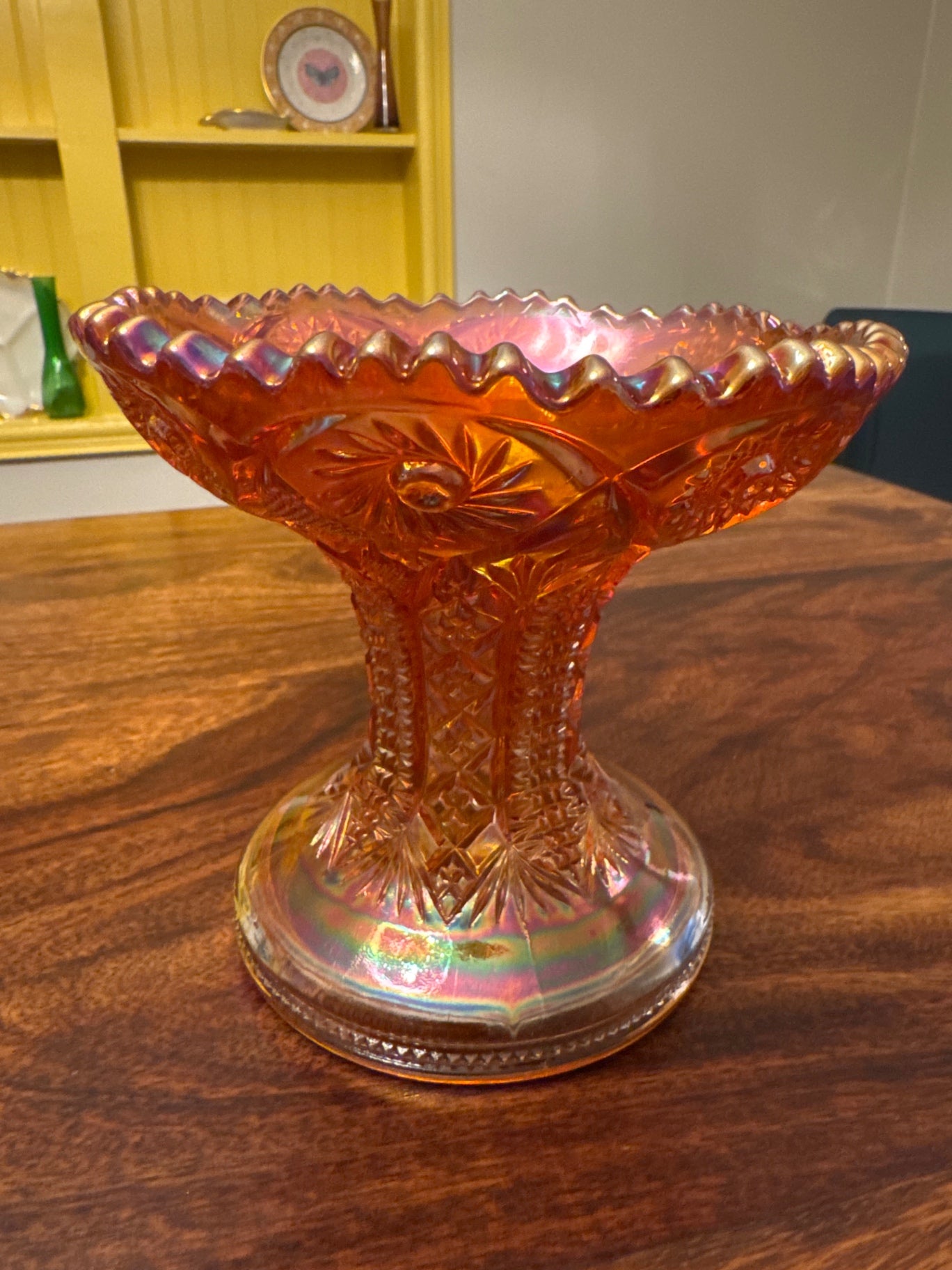 Marigold Carnival Glass Stand