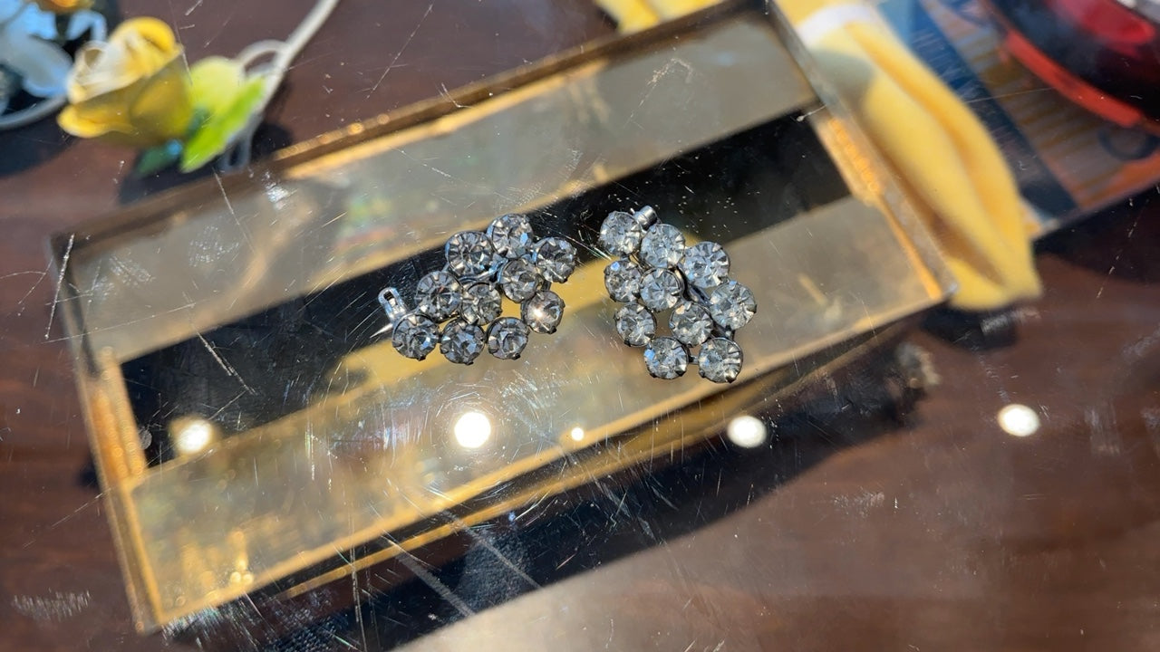 Rhinestone Clip On Earrings