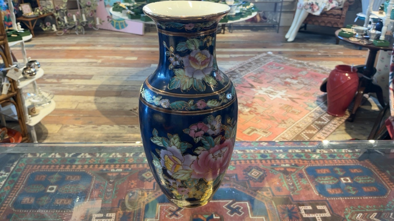 Blue Chinoiserie Vase