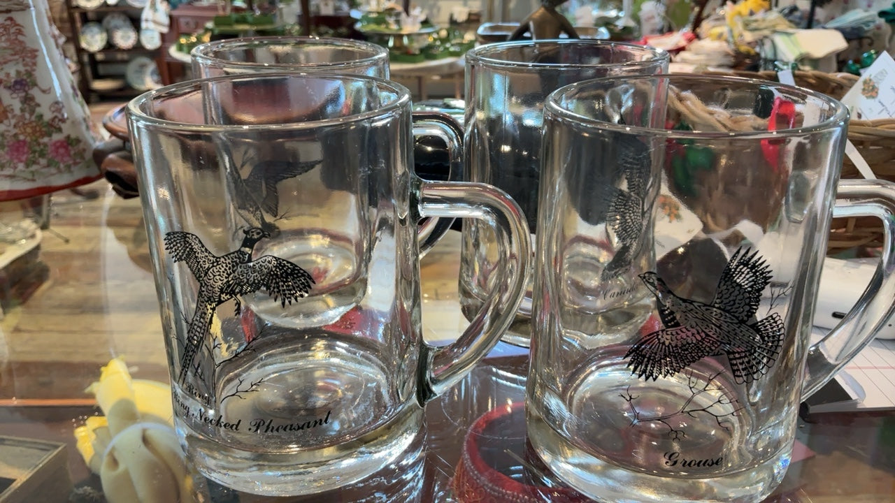 Pheasant Glass Mugs (4)