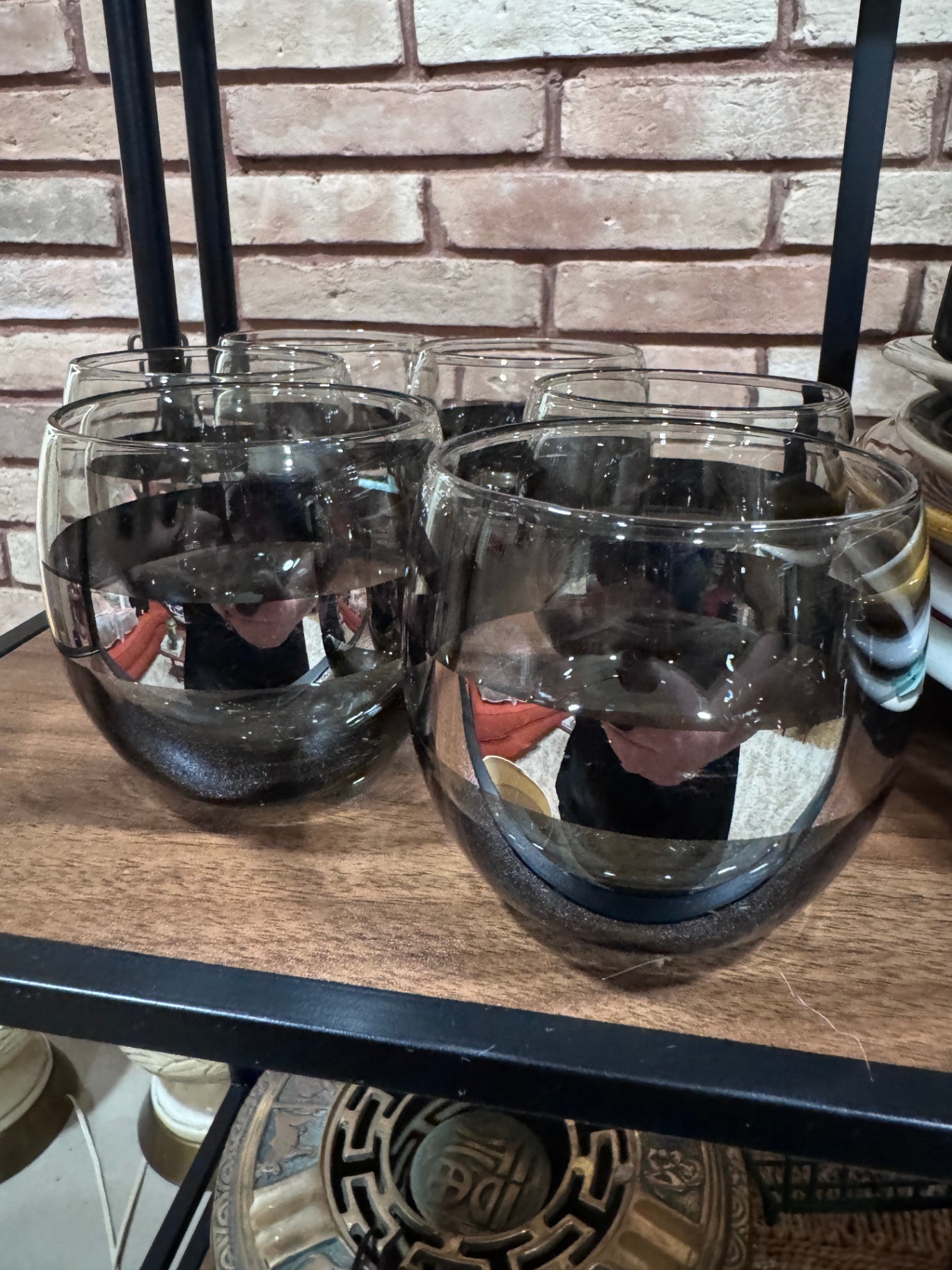 Set of Six Vintage MCM Roly Poly Glasses