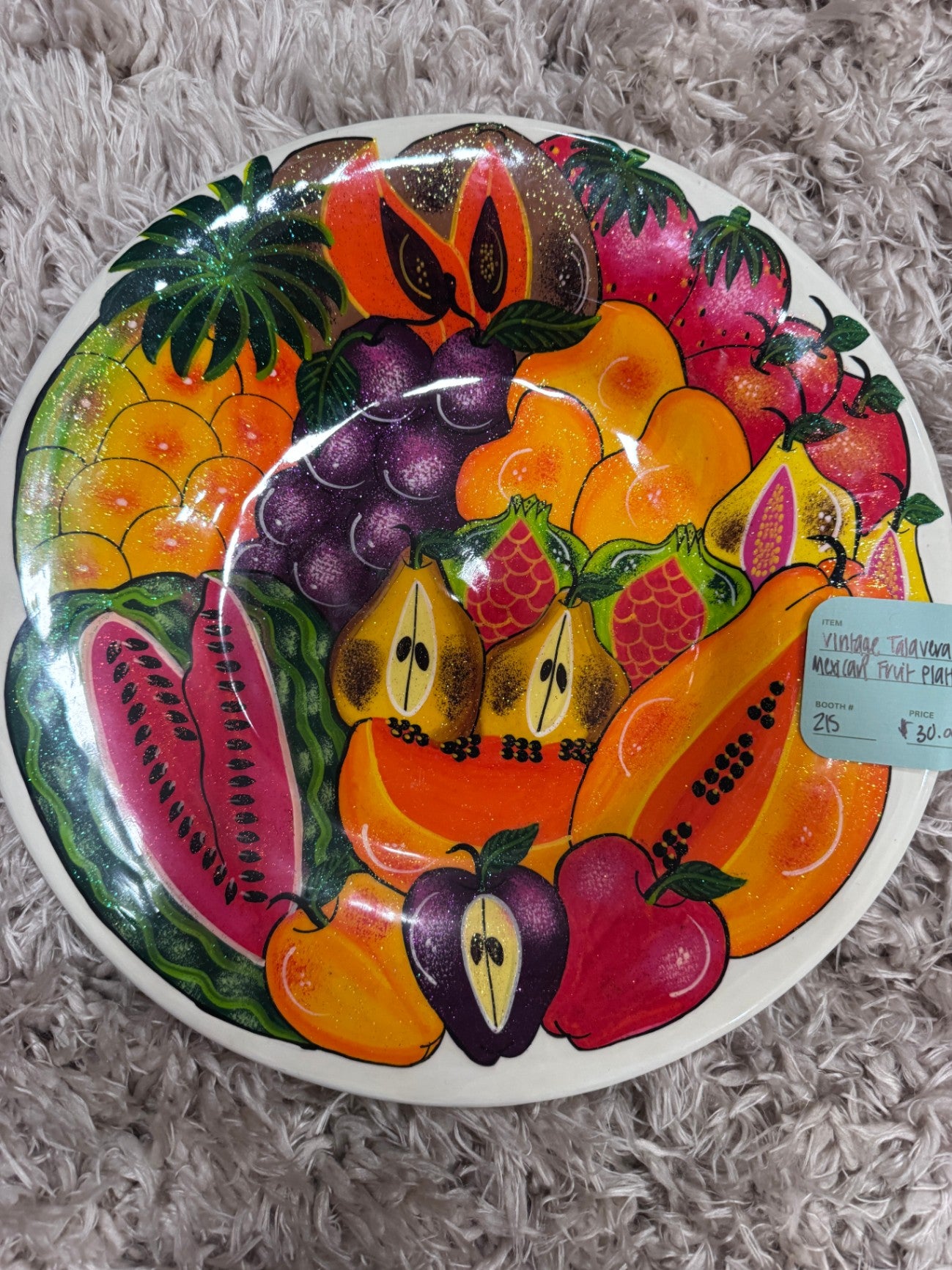 Vintage Talavera Mexican Pottery Fruit Platter
