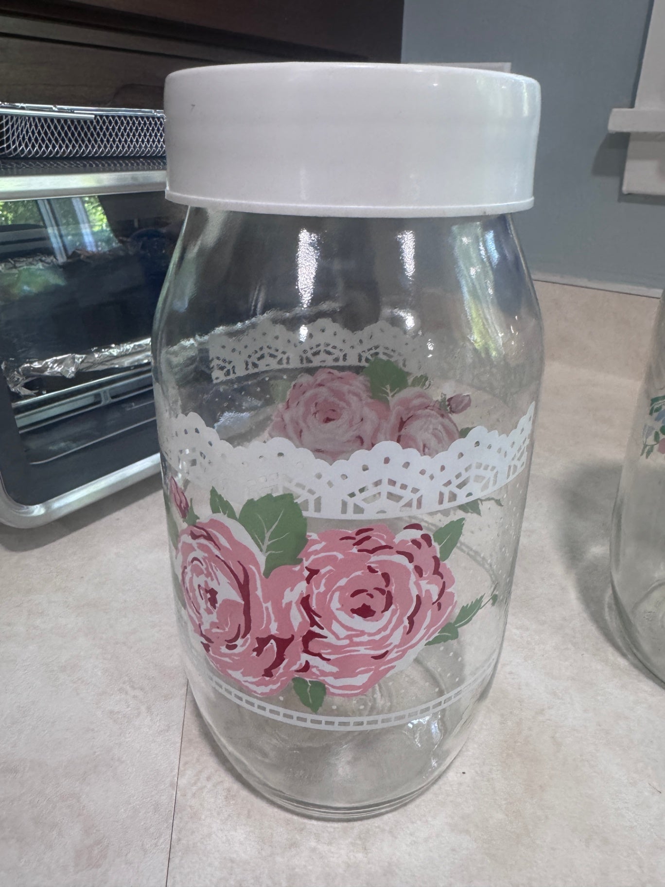 Vintage Carlton Glass 1.5L Jars with White Top