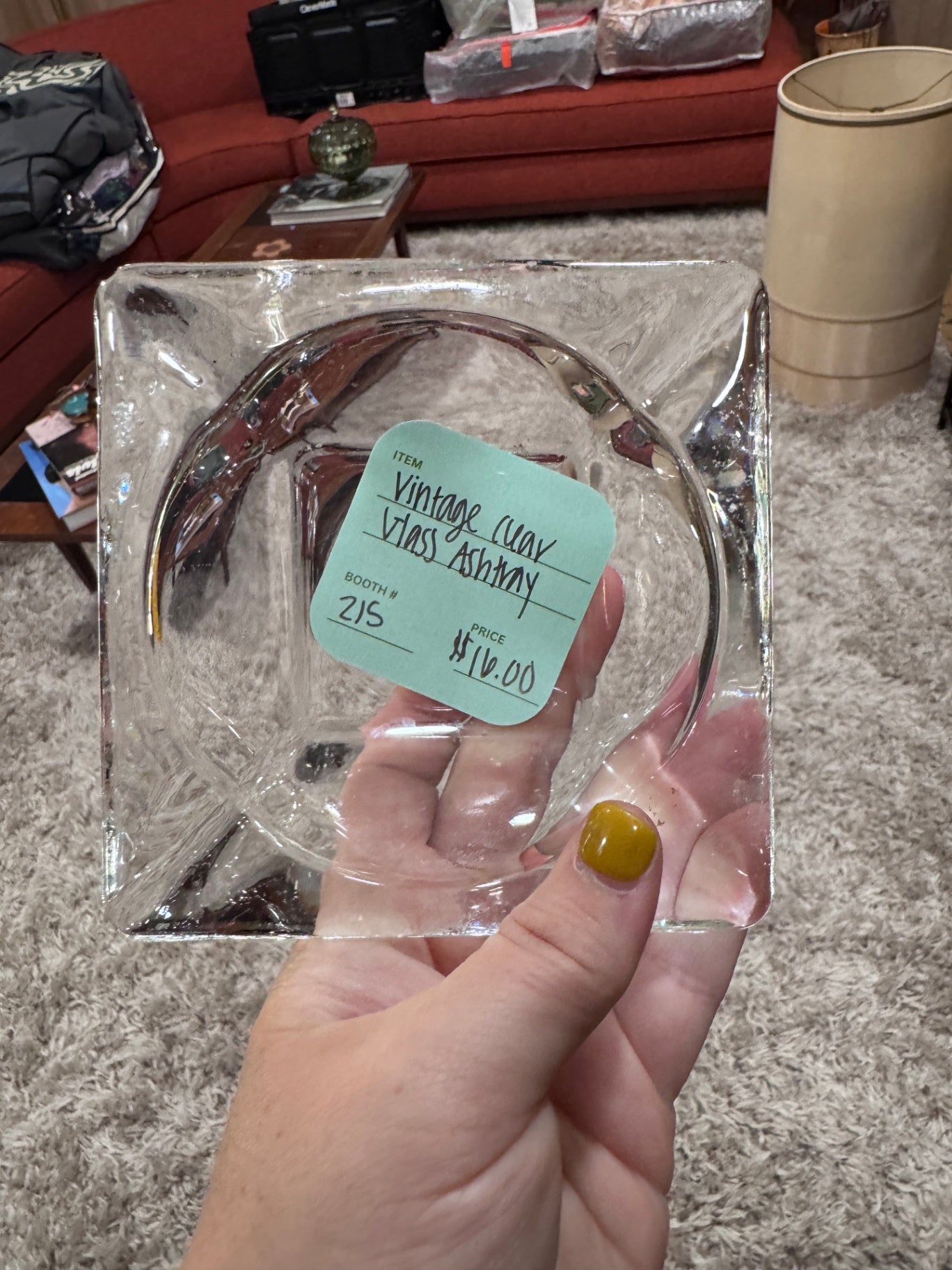 Vintage Clear Glass Ashtray