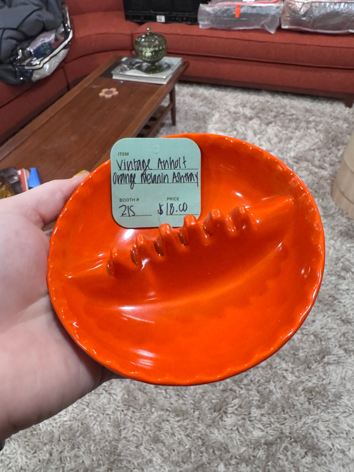Vintage Anholt Orange Melanin Ashtray