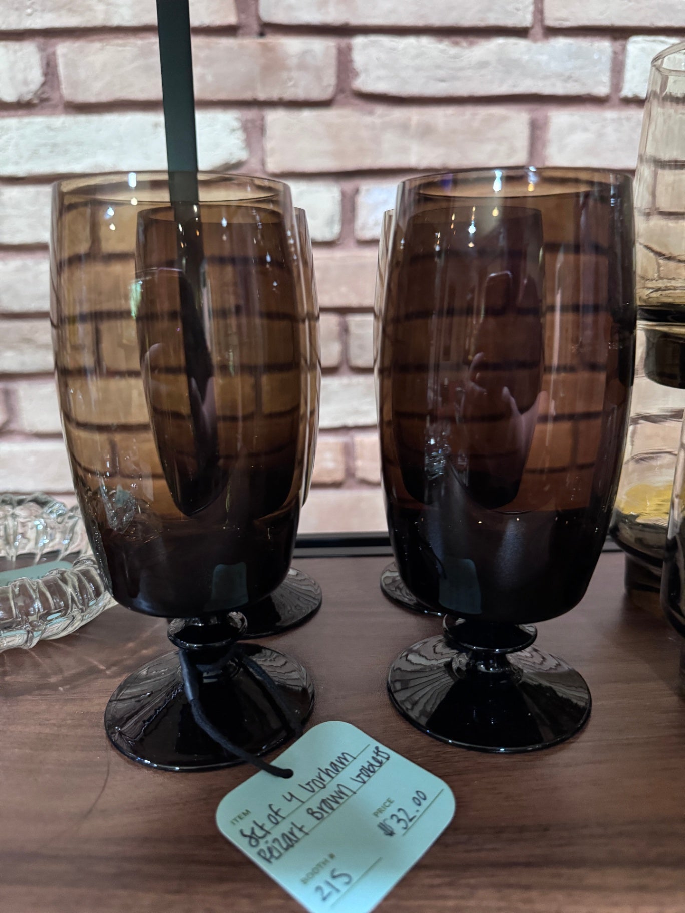 Set of 4 Gorham Reizart Brown Goblets