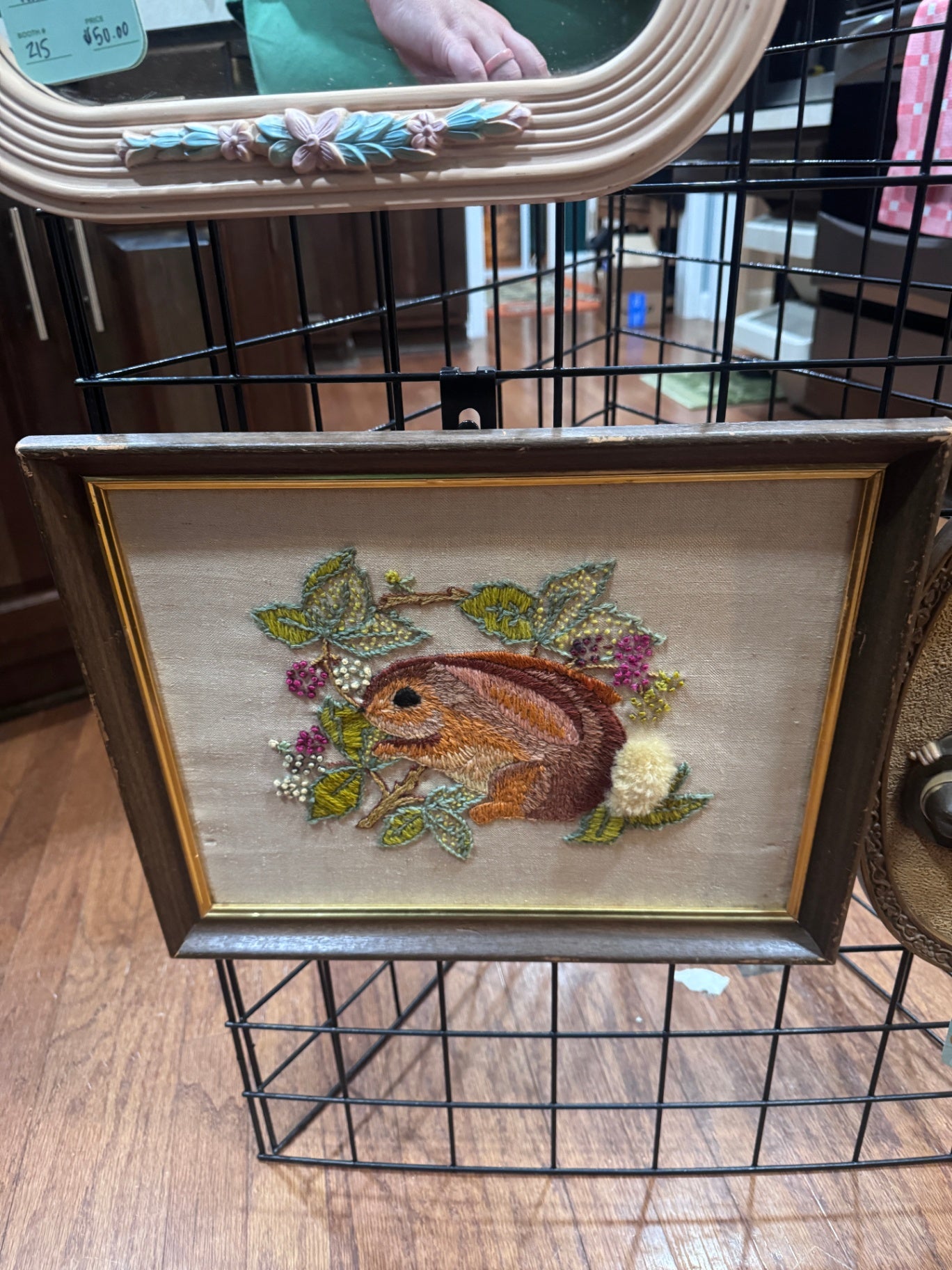 Vintage Woodland Rabbit Crewel