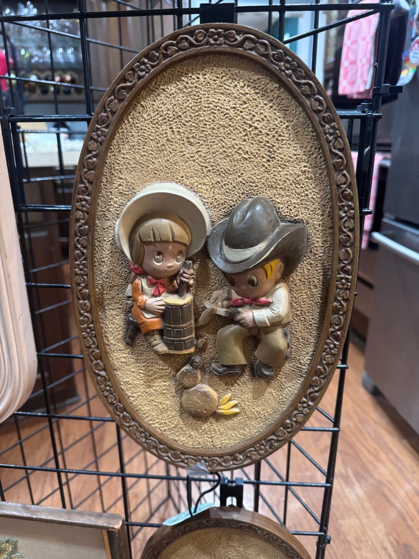 Vintage Homco Cowboy + Cowgirl Wall Plaque