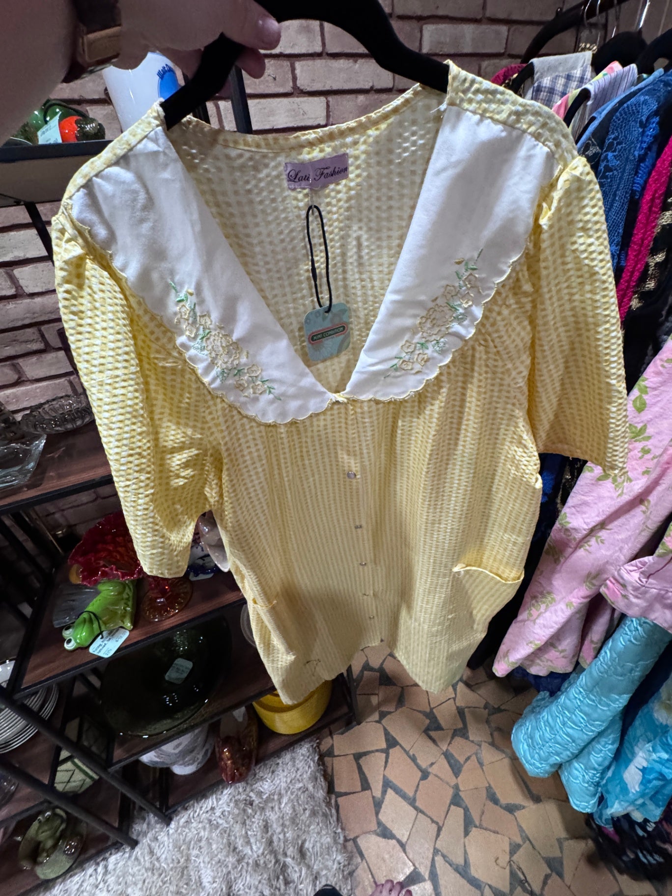 Yellow Gingham House Dress