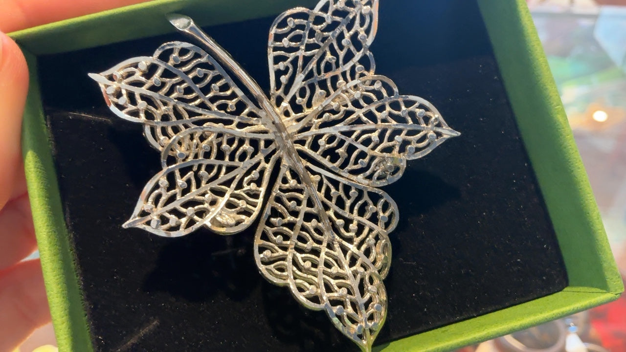 Silver Leaf Brooch