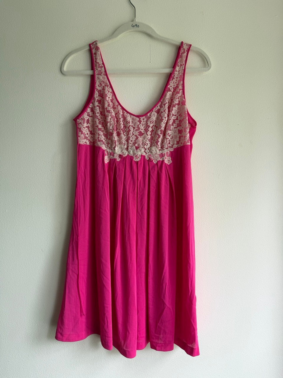 70s hot pink baby doll dress/nightie