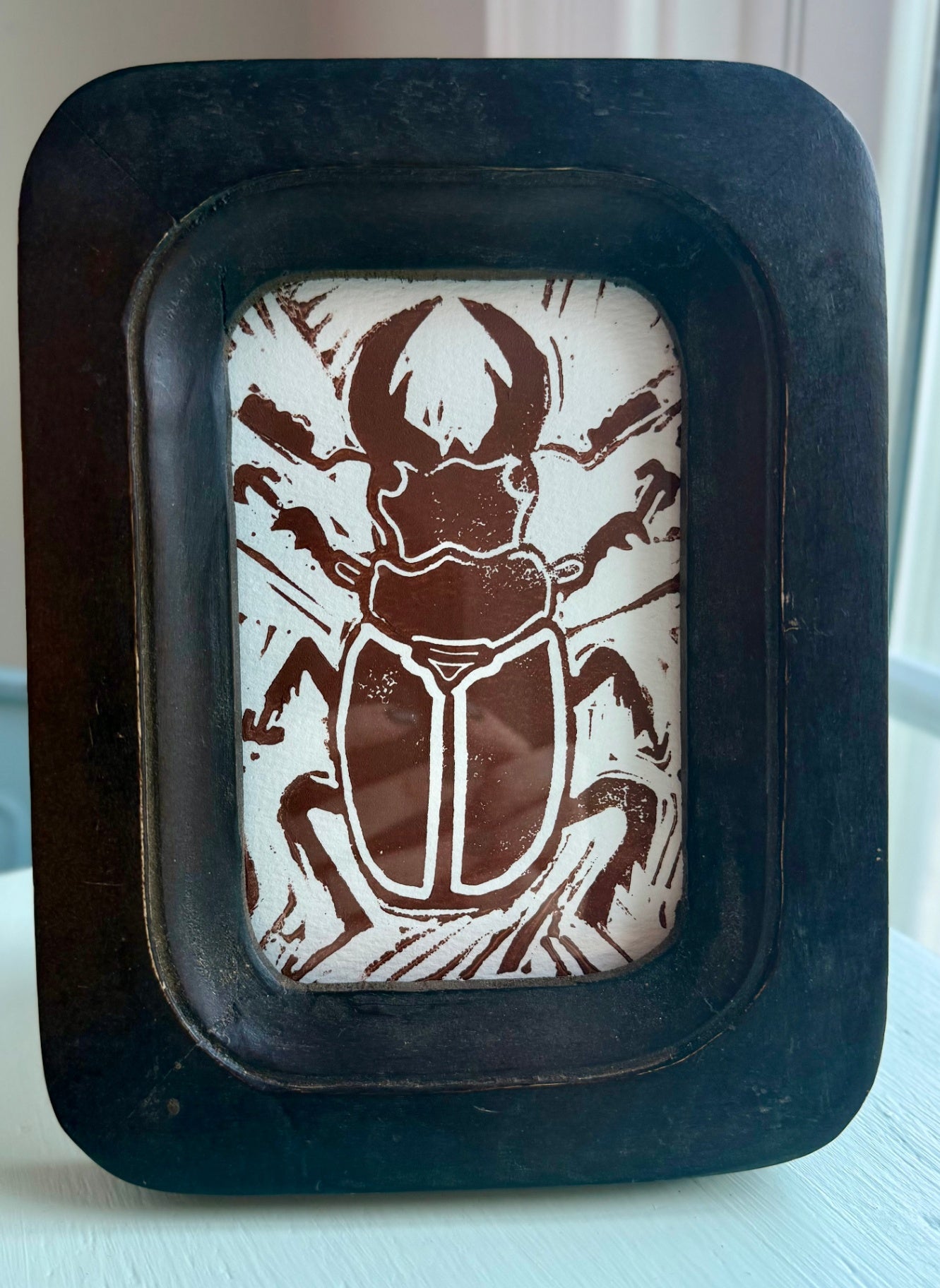 2/3 The Stag By Chelsea Demarest | Hand-carved Block Print | 8.26x6.25