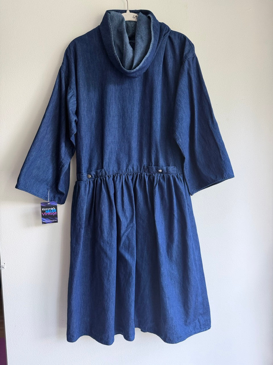 90s Liz Claiborne funnel neck denim dress