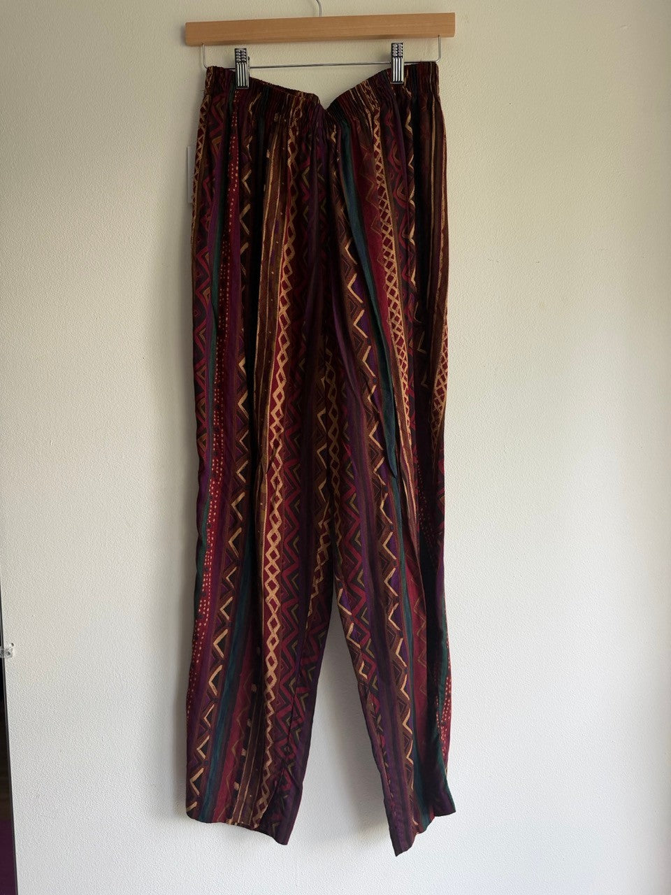 80s southwestern print pull on pants