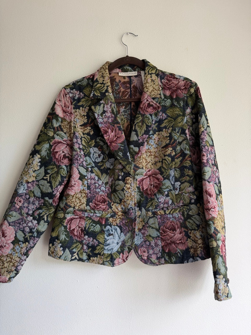 90s floral tapestry blazer