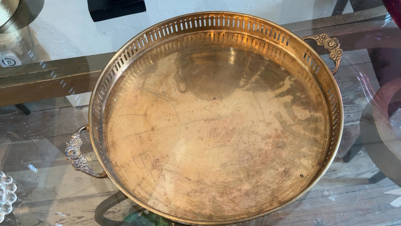 Vintage Brass Gallery Tray