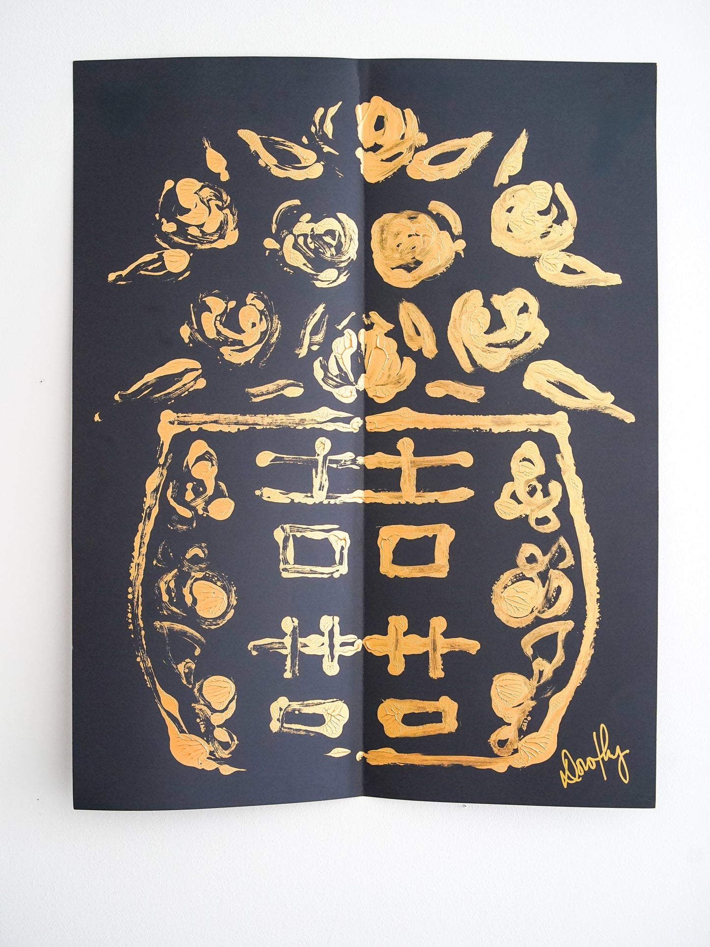 Rorschach Painting on Black IV